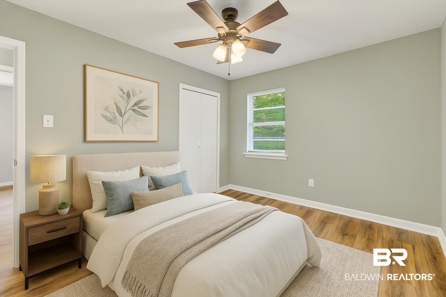 3304 Armond Drive Mobile, AL 36605 - Photo 28 of 62 Bedroom featuring light wood-style flooring and a ceiling fan