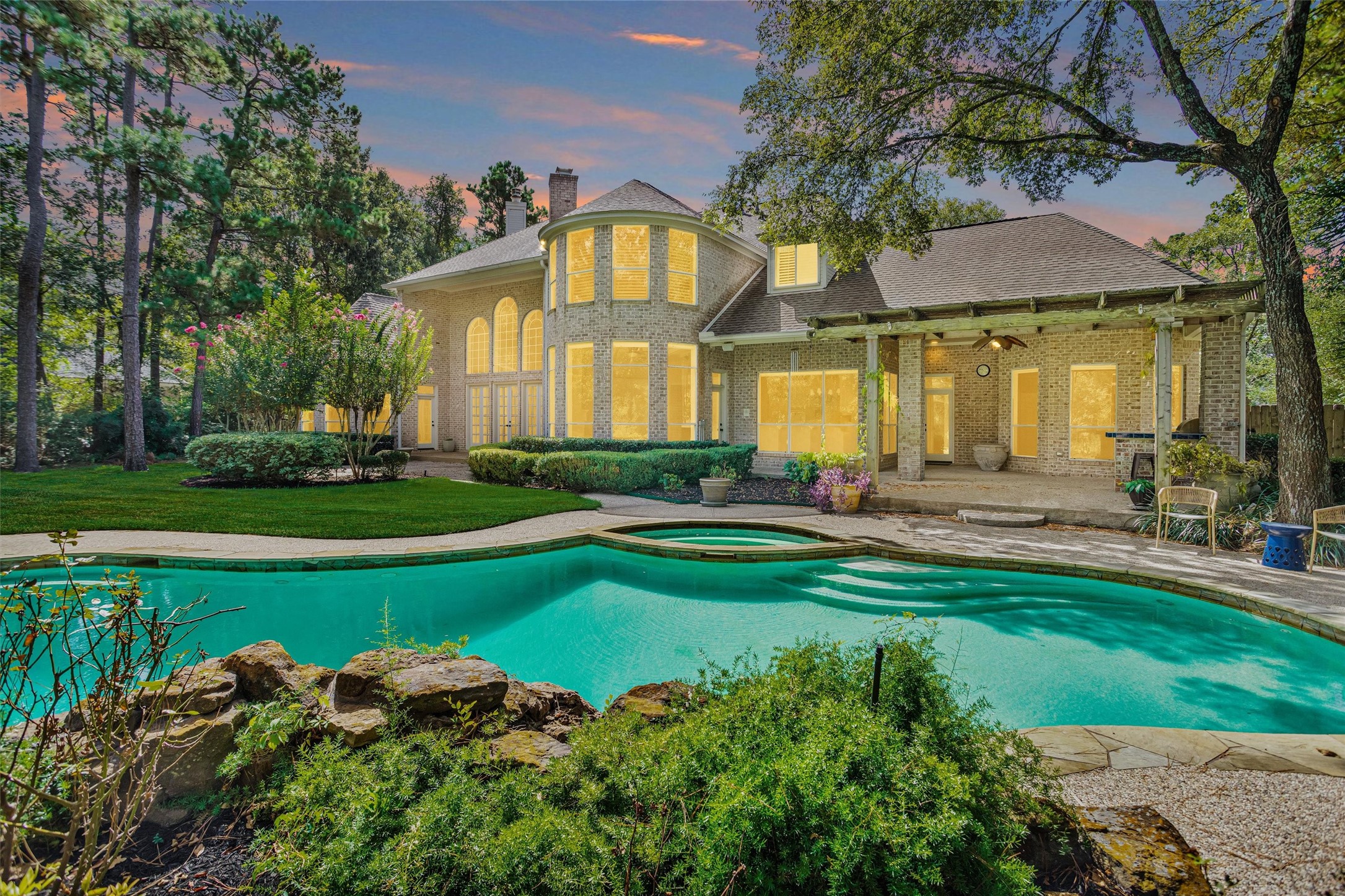 263 Saddle Ridge Spring, TX 77380 - Photo 1 of 50 Jeff Paul Custom Built All-Brick Estate Home in Woodlands Grogan's Mill.