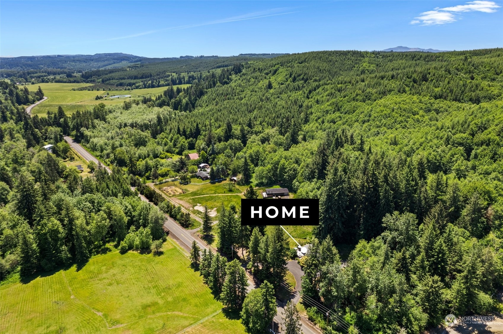 1031 Bunker Creek Road Chehalis, WA 98532 - Photo 35 of 36 a view of a lush green forest with a building in the background