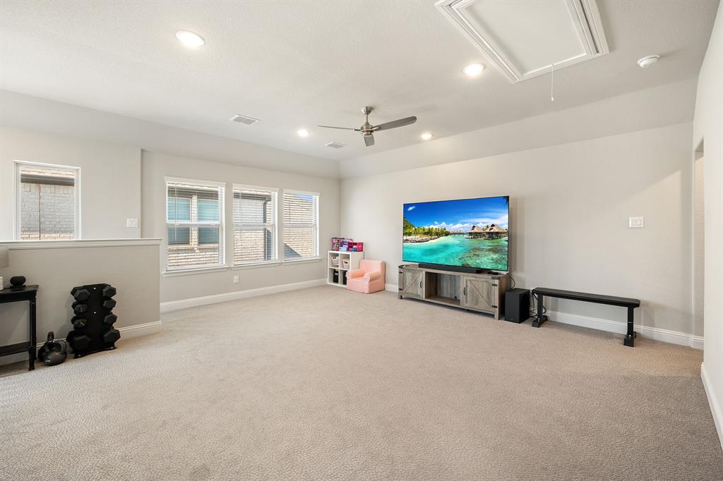 2270 English Ivy Road Frisco, TX 75033 - Photo 22 of 39 a living room with furniture and a flat screen tv