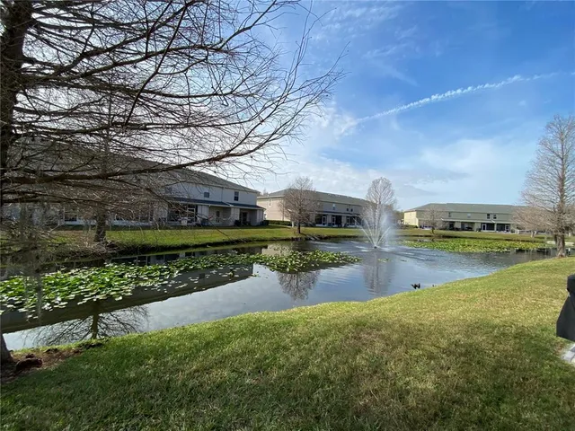 a view of a lake with houses