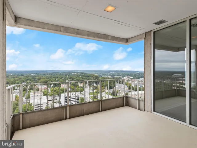 a view of balcony with city view