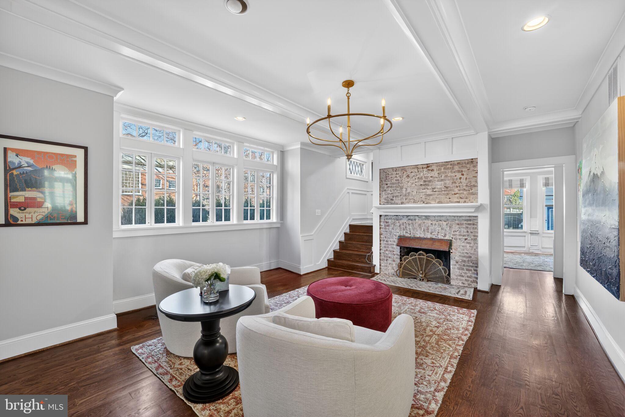 1507 Decatur Street Northwest Washington, DC 20011 - Photo 4 of 30 a living room with furniture and a fireplace
