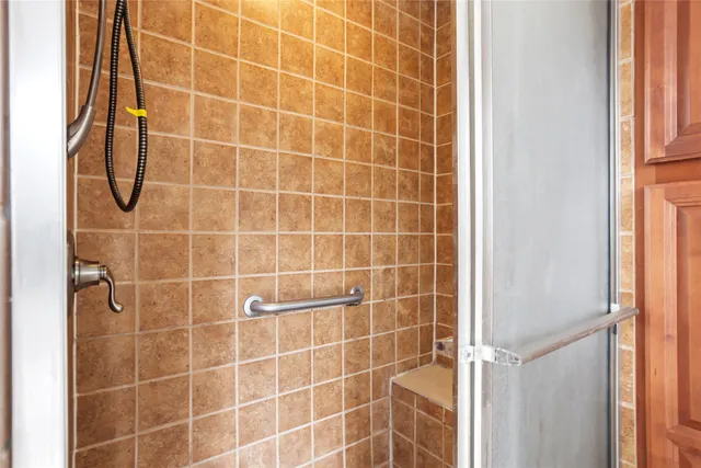 a bathroom with a shower