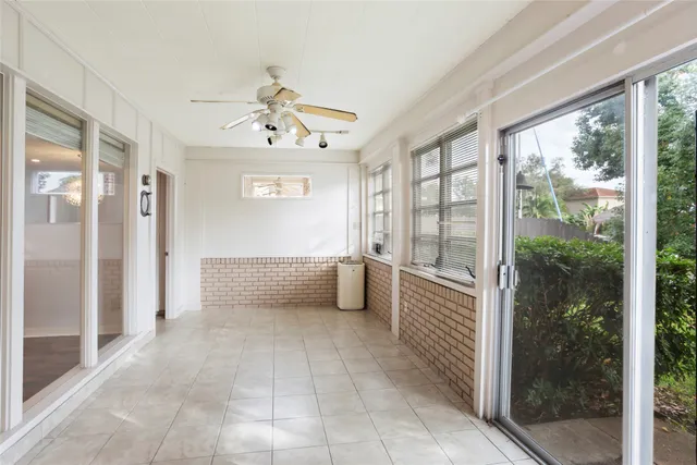 a spacious bathroom with a shower