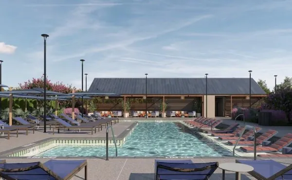 a outdoor view with a sitting space