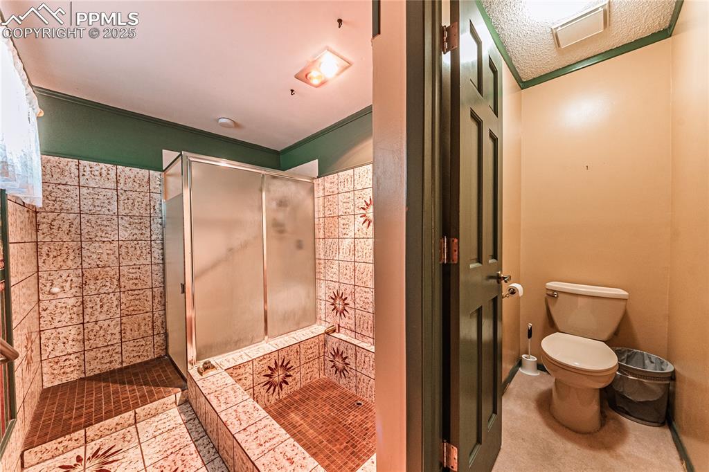 7190 Burgess Road Colorado Springs, CO 80908 - Photo 40 of 50 a bathroom with a toilet and a shower