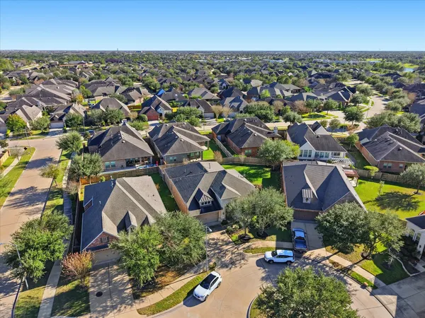 an aerial view of multiple house