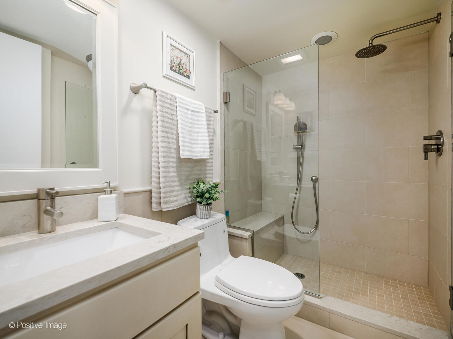 260 East Chestnut Street, Unit 2507 Chicago, IL 60611 - Photo 12 of 22 a bathroom with a sink toilet and shower