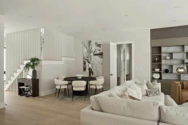 a table and a chair in a room