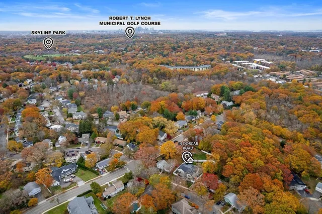 an aerial view of a city