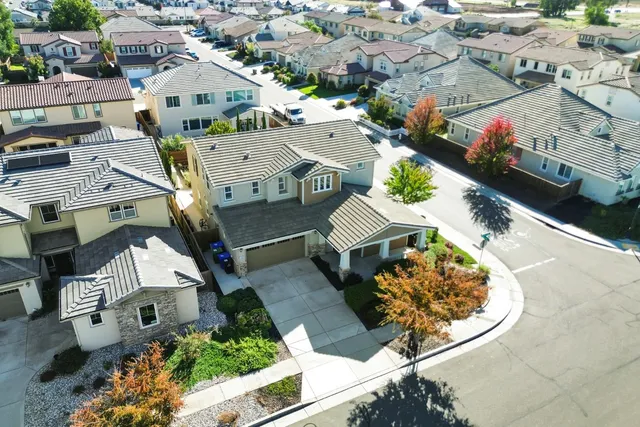 an aerial view of a house
