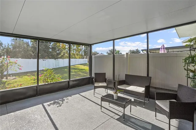 a living room with a large window