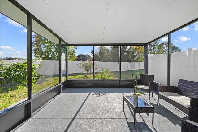 a building outdoor space with patio