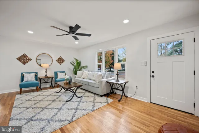 a living room with furniture