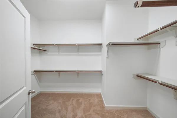 a storage room with empty racks