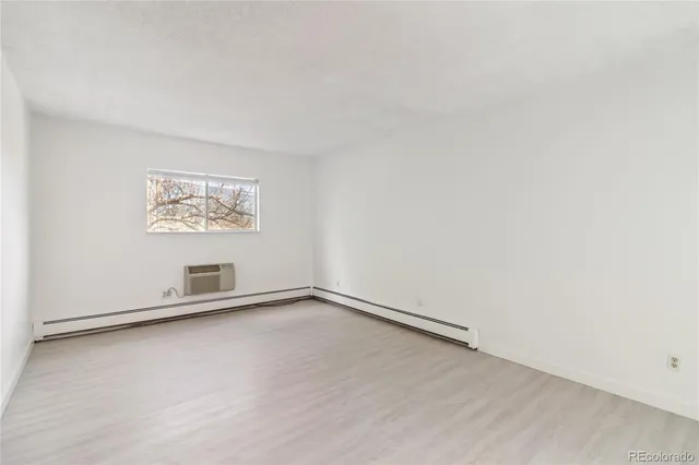 an empty room with a workbench