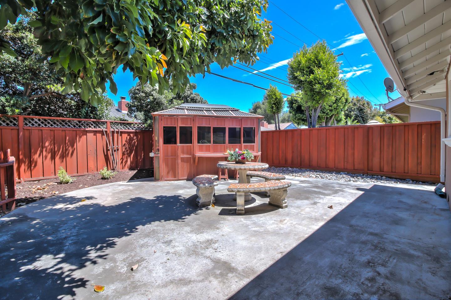 2221 Sutter Avenue Santa Clara, CA 95050 - Photo 22 of 29 a backyard of a house with barbeque oven table and chairs