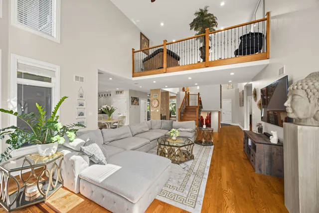 a living room with furniture