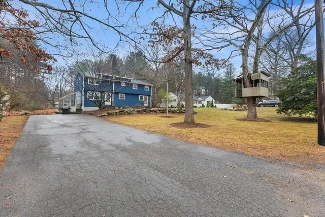 a view of a swimming pool with an outdoor space