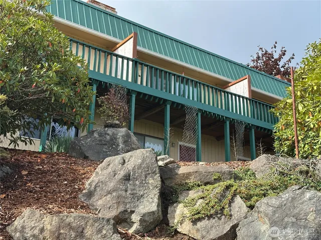 a view of a house with a balcony