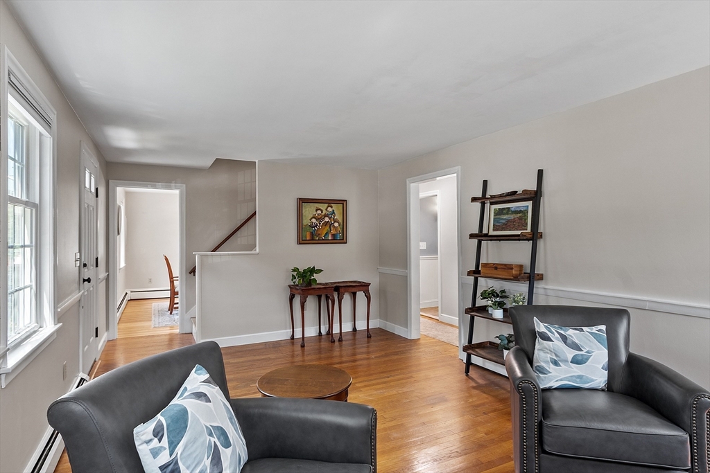27 Mill Lane Littleton, MA 01460 - Photo 14 of 38 a living room with furniture and a wooden floor