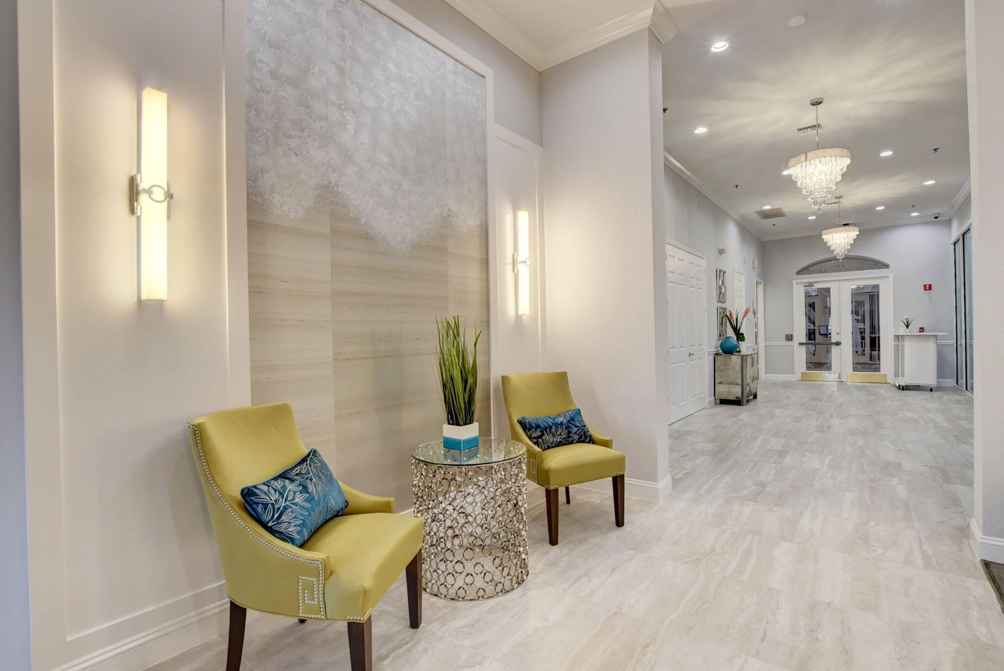 6129 Petunia Road Delray Beach, FL 33484 - Photo 60 of 73 a living room with furniture and a chandelier