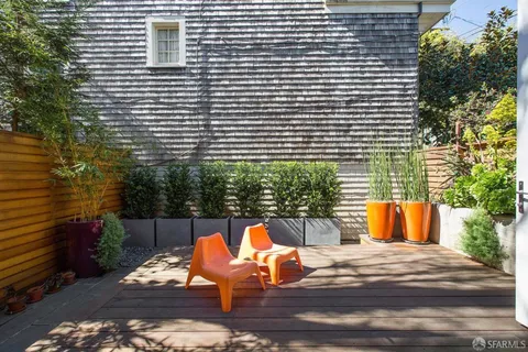 a outdoor view with a sitting space