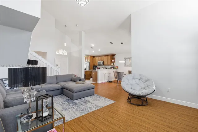 a living room with furniture