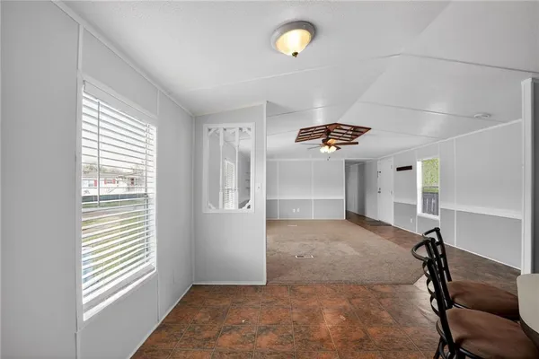 a view of a livingroom with a window