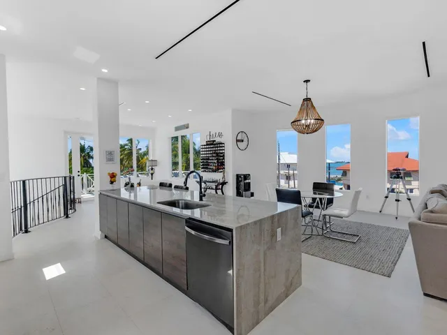 a kitchen with counter top space