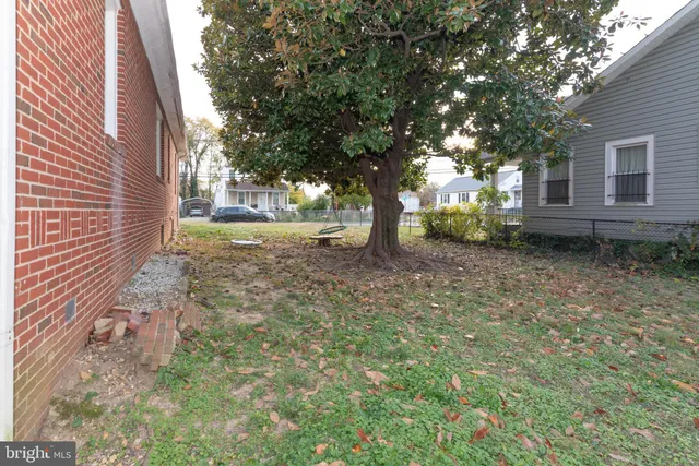 a backyard of a house with lots of green space