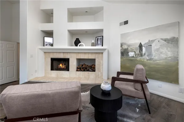 a balcony with wooden floor