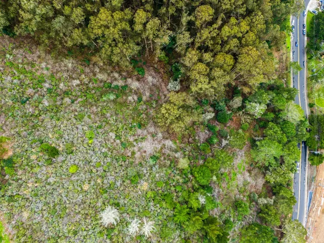 an aerial view of a houses with yard