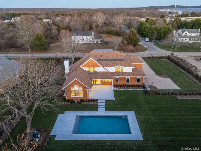an aerial view of a house