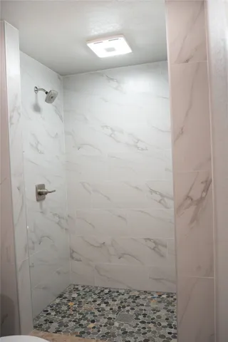 a bathroom with a shower