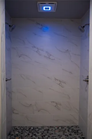a bathroom with a shower