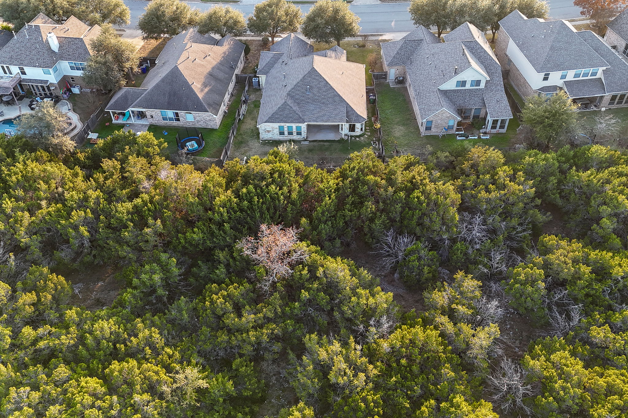 an aerial view of multiple houses