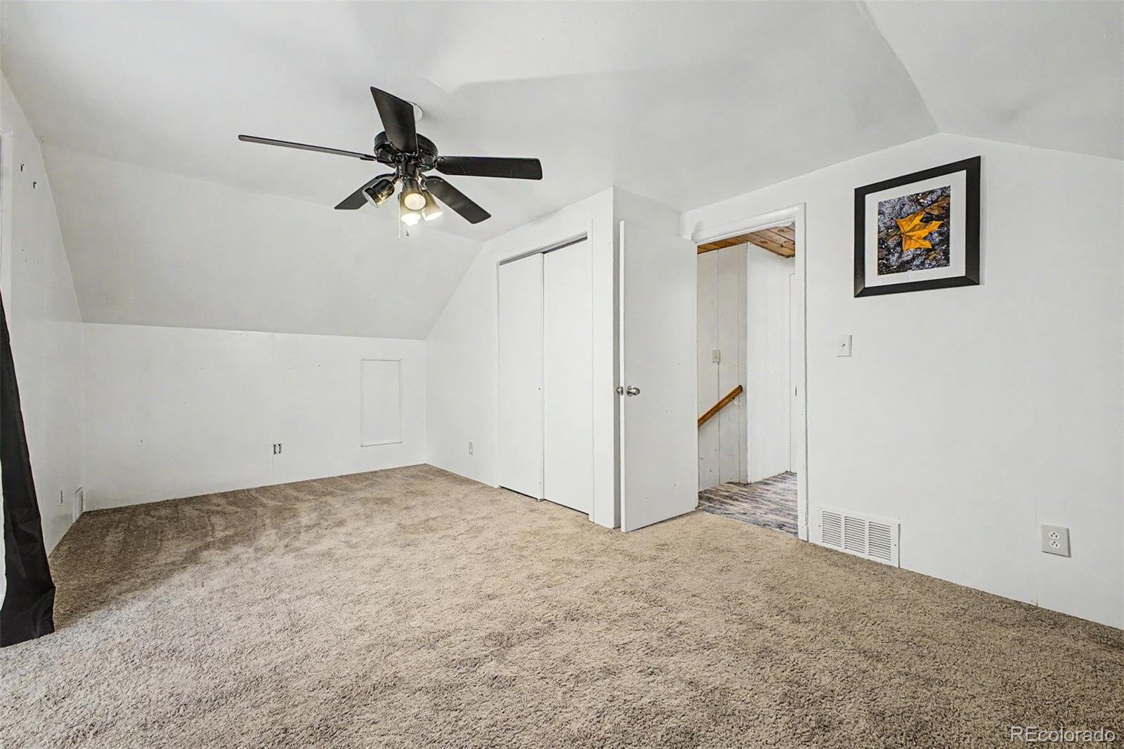 145 Bailey Drive Bailey, CO 80421 - Photo 14 of 31 an empty room with closet and a ceiling fan