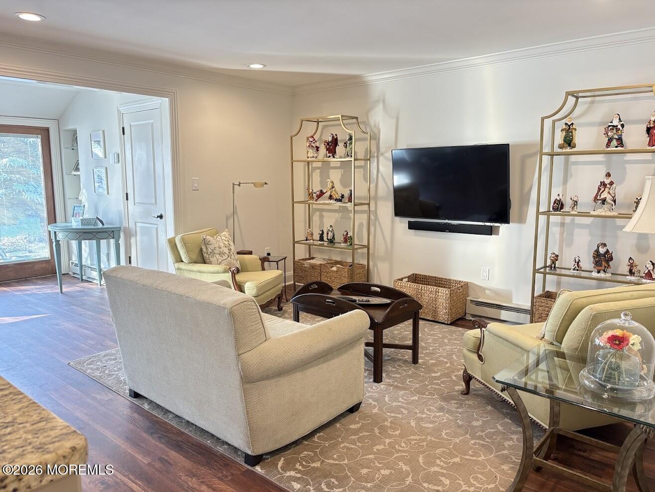 29 Dickinson Court Red Bank, NJ 07701 - Photo 17 of 36 a living room with furniture and a flat screen tv