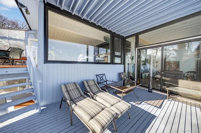 a outdoor space with furniture