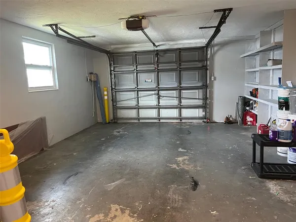 a view of a garage