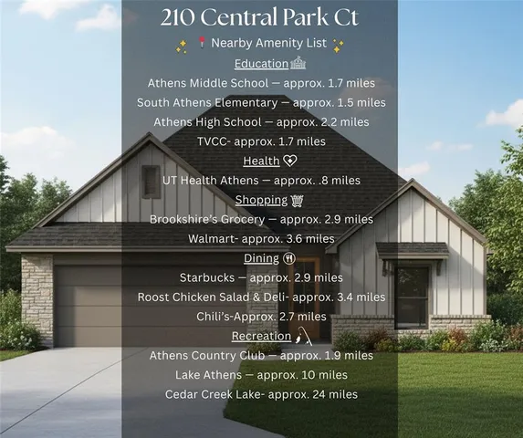 $282,000 | 210 Central Park, Athens, TX 75751