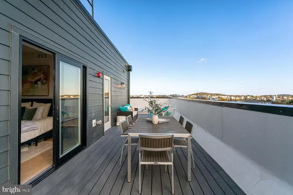 a outdoor view with a sitting space