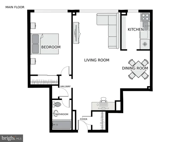 a picture of a bench in front of a wall