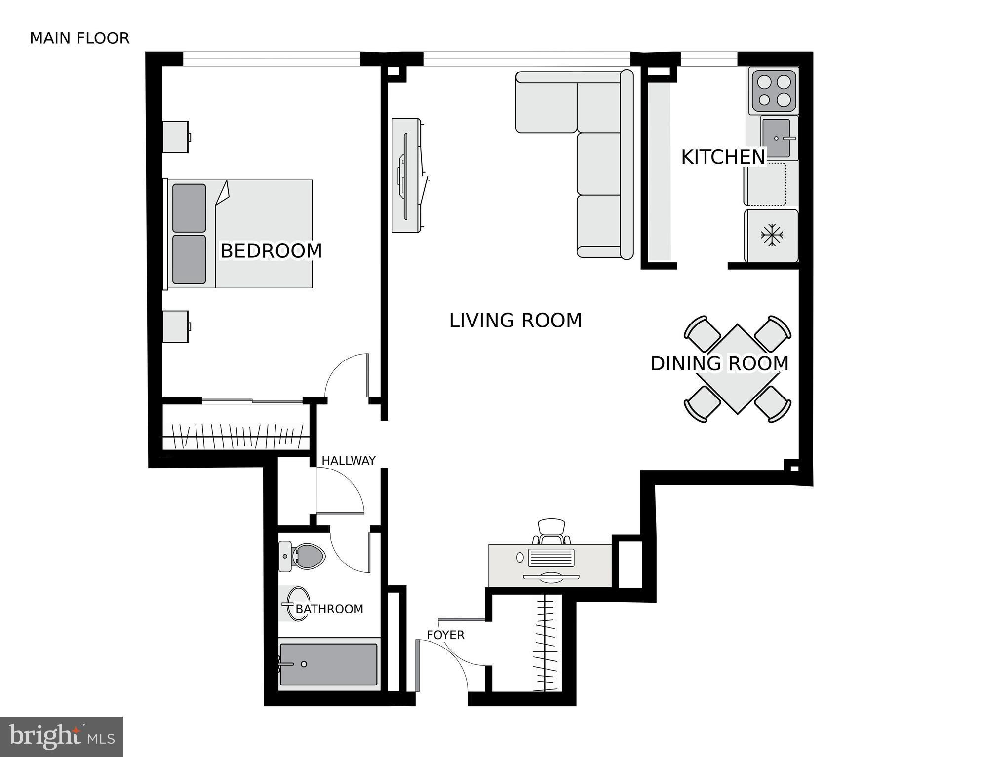 3901 Tunlaw Road Northwest, Unit 502 Washington, DC 20007 - Photo 32 of 34 a picture of a bench in front of a wall