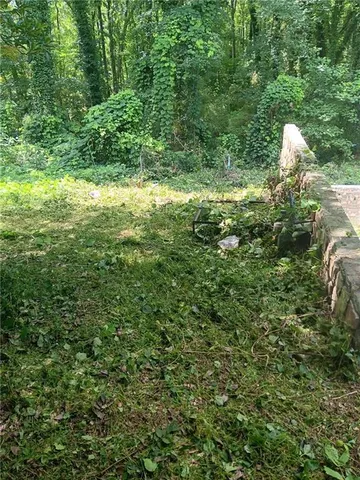 a backyard of a house with lots of green space