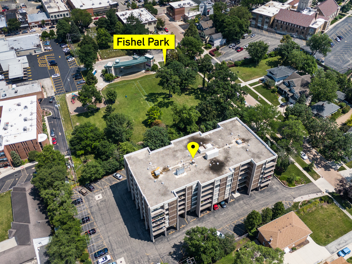 1110 Grove Street, Unit 4H Downers Grove, IL 60515 - Photo 26 of 30 an aerial view of a house with swimming pool and outdoor space