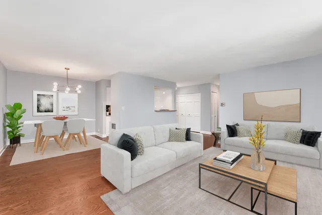 a living room with furniture and a couch