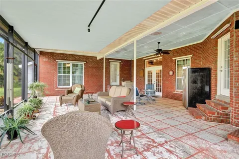 a outdoor space with furniture